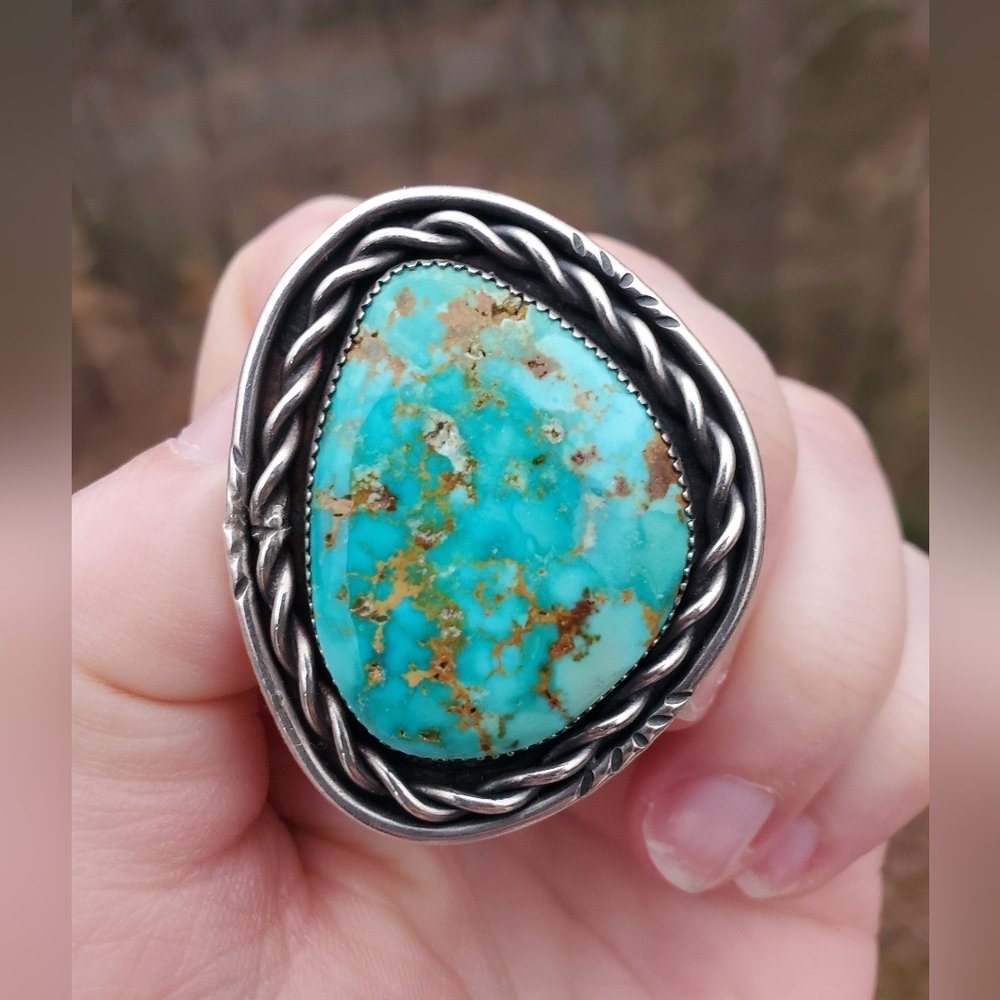 Turquoise and Silver Statement Ring